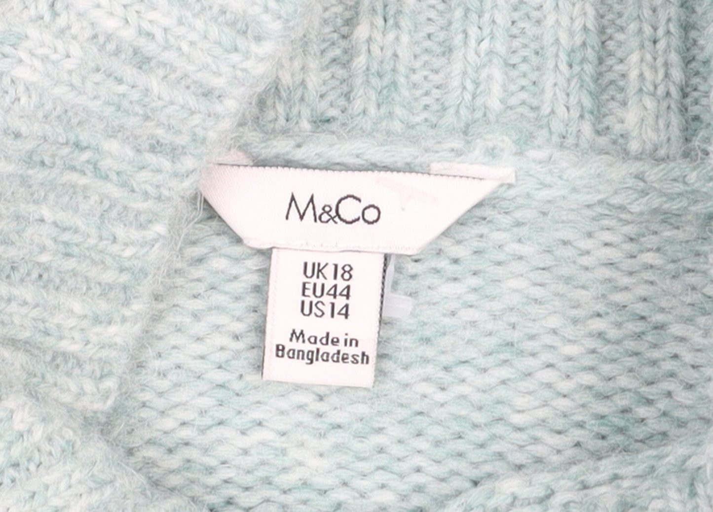 Womens UK Size 18 M&Co Green Pullover Jumper