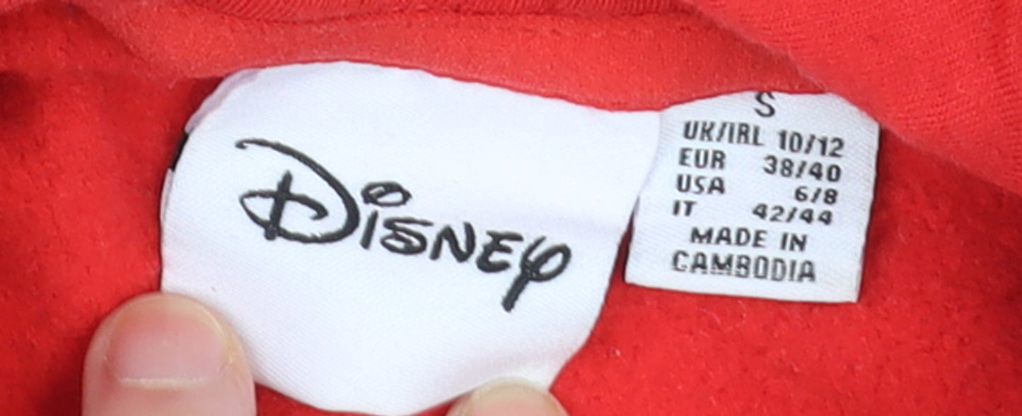 Womens UK Size S Disney Red Pullover Hoodie