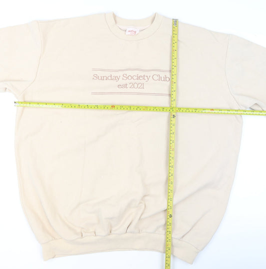 Womens UK Size 12 Showpo Beige Pullover Sweatshirt