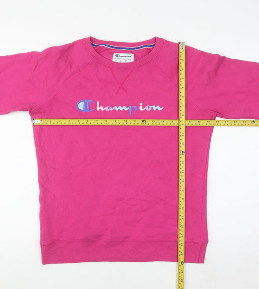 Womens UK Size M Champion Pink Pullover Sweatshirt