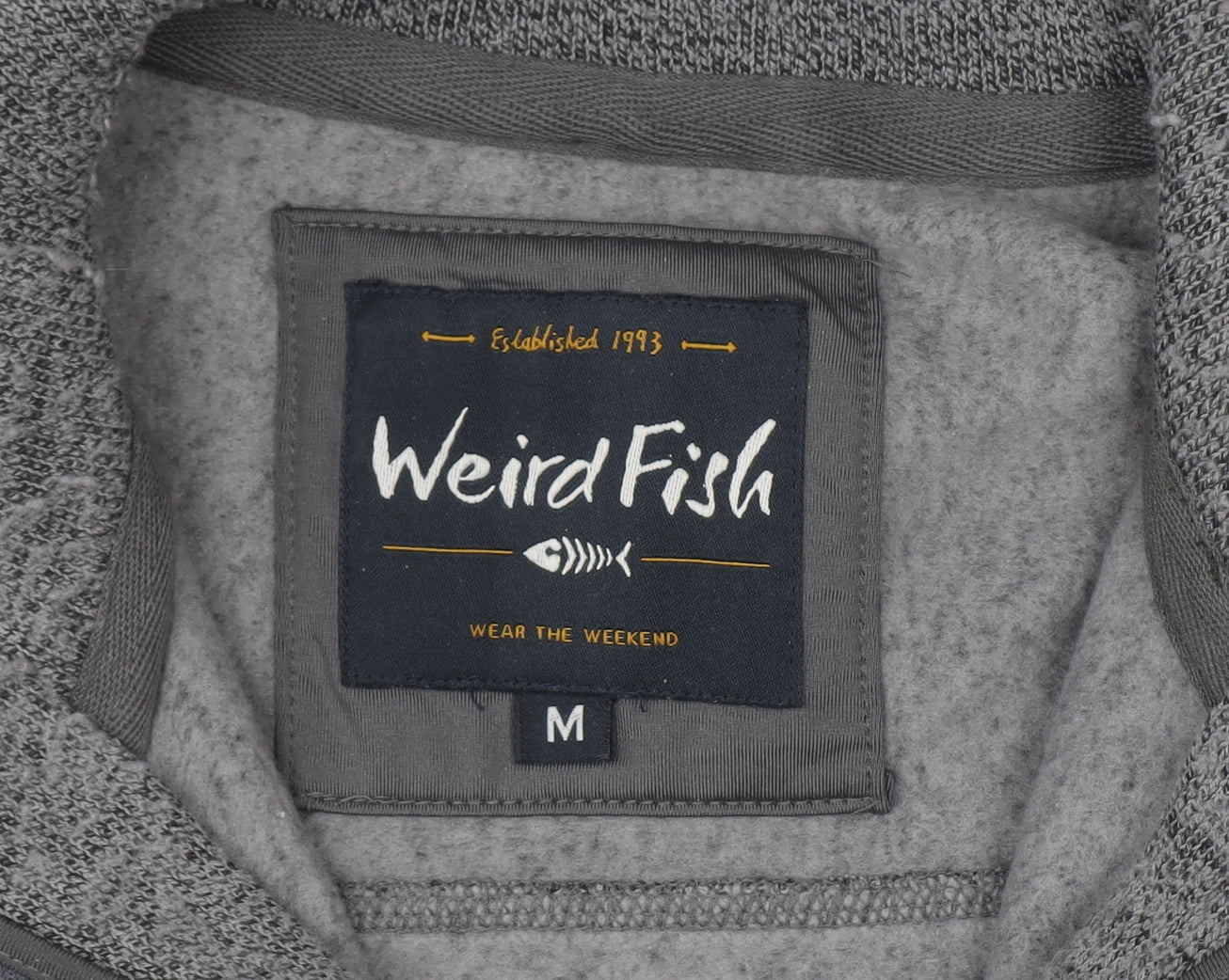 Mens UK Size M Weird Fish Grey Pullover Sweatshirt