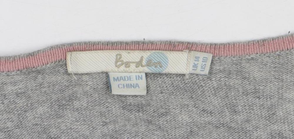Womens UK Size 14 Boden Grey Wrap Jumper