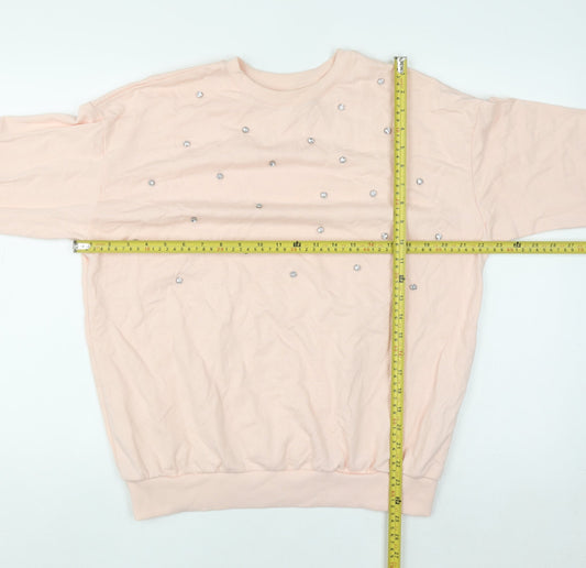 Womens UK Size XS River Island Pink Pullover Sweatshirt
