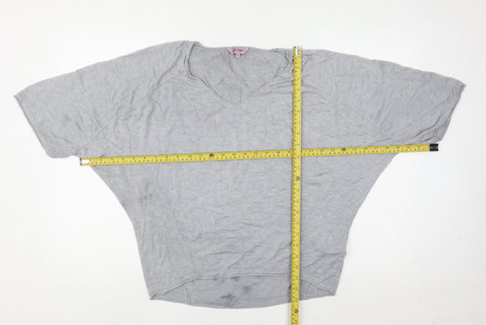Phase Eight Women’s Grey Knit V-Neck Tunic Blouse Size M