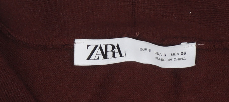 Womens UK Size S Zara Brown Wrap Blouse