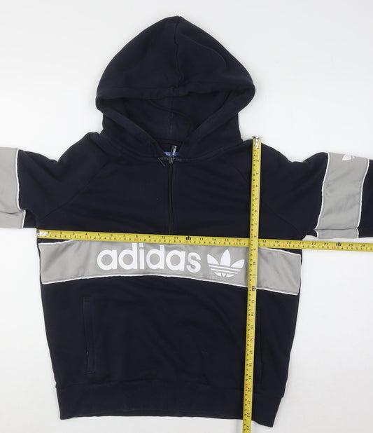 Womens UK Size 14 adidas Blue Full Zip Hoodie