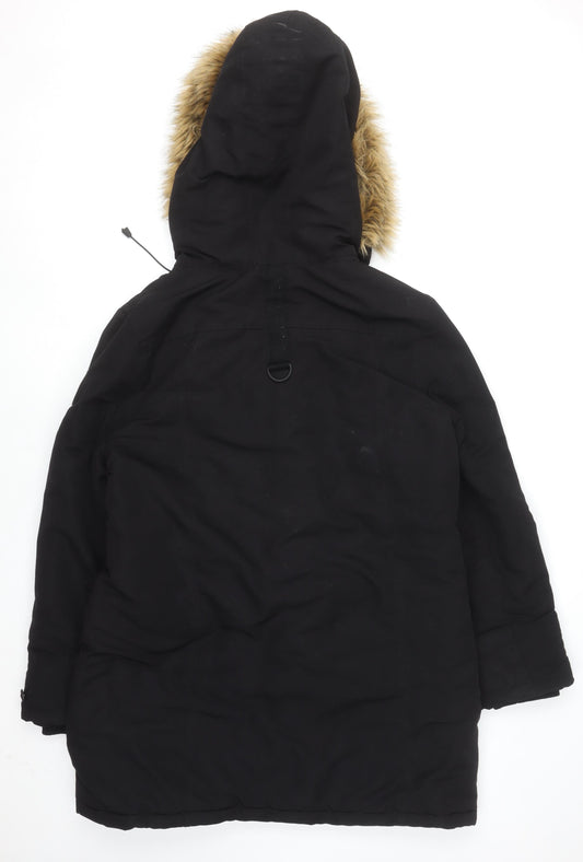 Mens UK Size XL Brave Soul Black Parka Coat