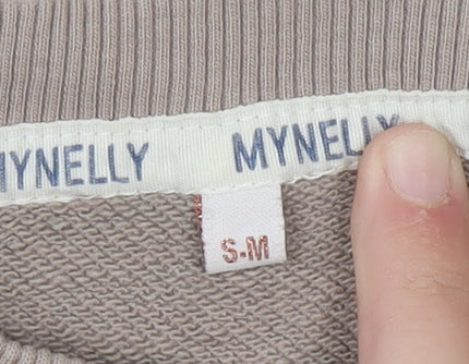 Womens UK Size S/M MYNELLY Beige Pullover Sweatshirt