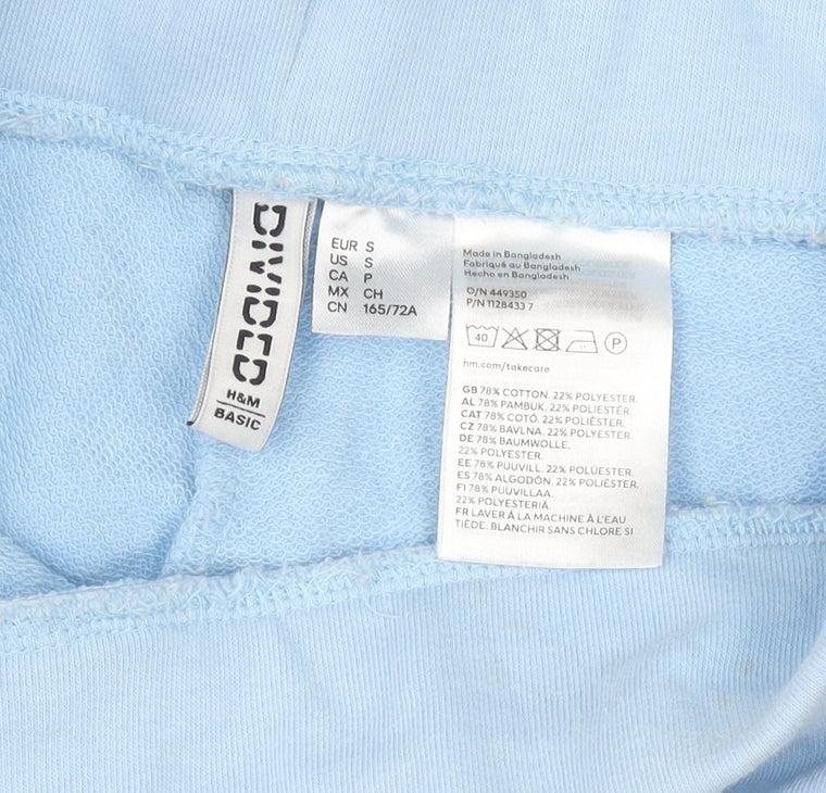 H&M Divided Women’s Blue Sweatpants Size S Cotton Blend Casual Trousers