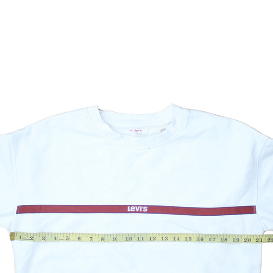 Womens UK Size S Levi's White Pullover Sweatshirt