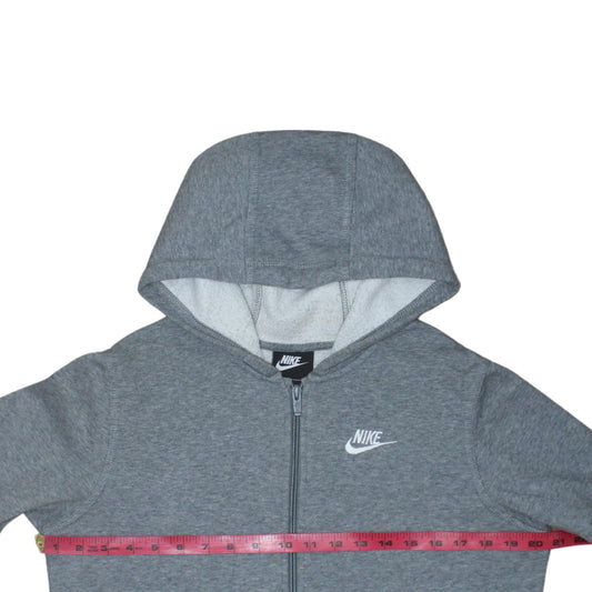 Nike Boys Grey Full Zip Hoodie XL 158-170cm Cotton Blend Casual