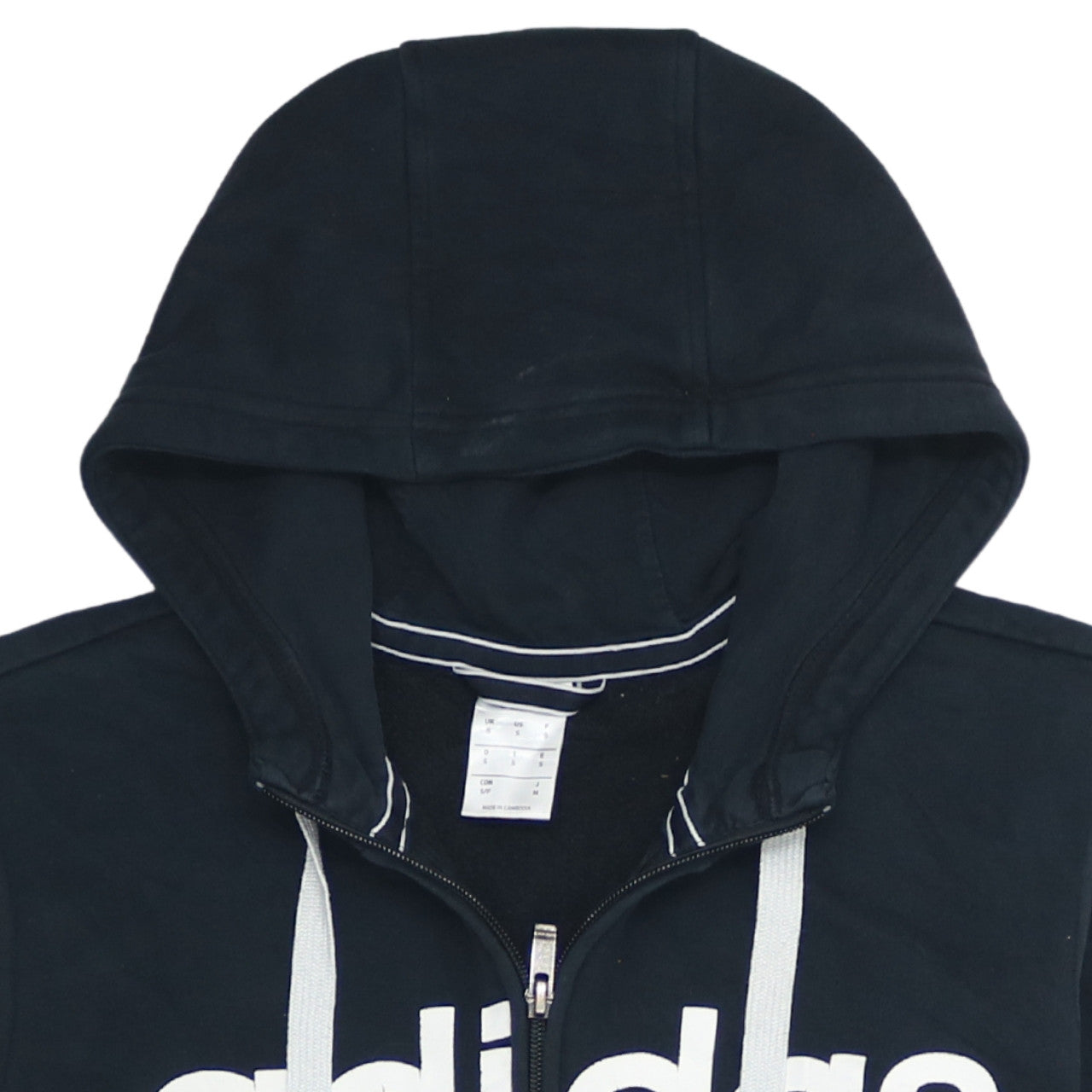 Mens UK Size S adidas Black Full Zip Hoodie
