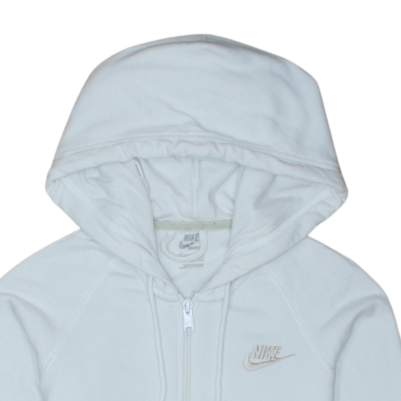 Womens UK Size 10 Nike White Full Zip Hoodie