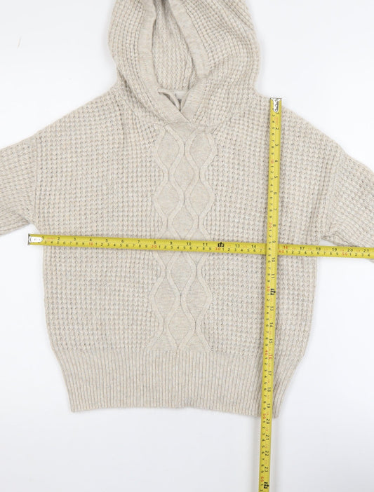 Next Women’s Beige Hooded Cable-Knit Jumper XS