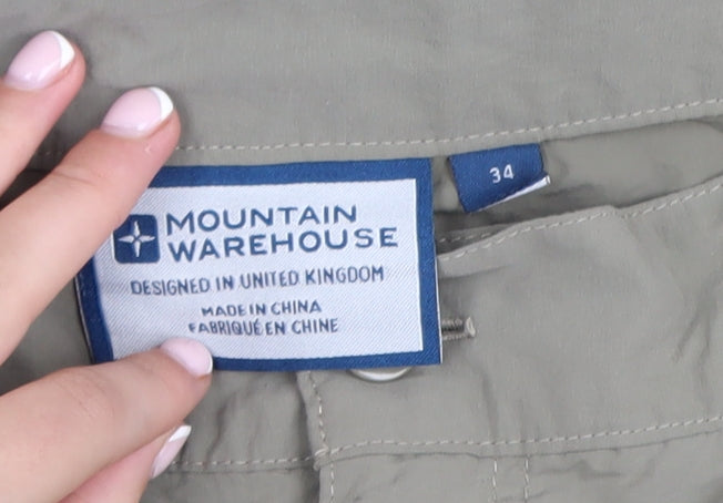 Mens UK Size 34 Mountain Warehouse Regular Fit Cargo Beige Trousers