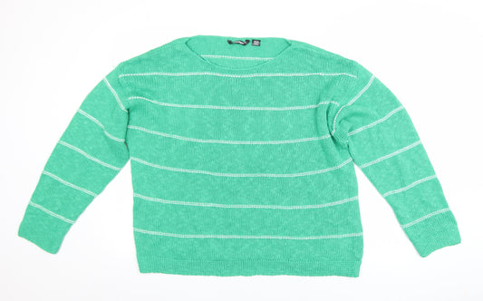 Womens UK Size 18 Golddigga Green Pullover Jumper