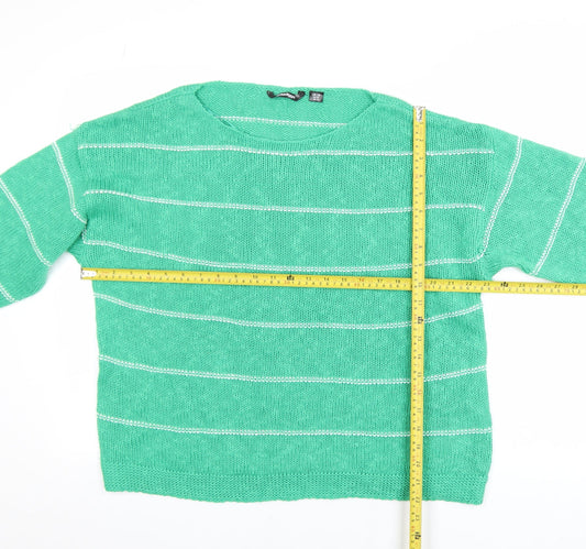 Womens UK Size 18 Golddigga Green Pullover Jumper