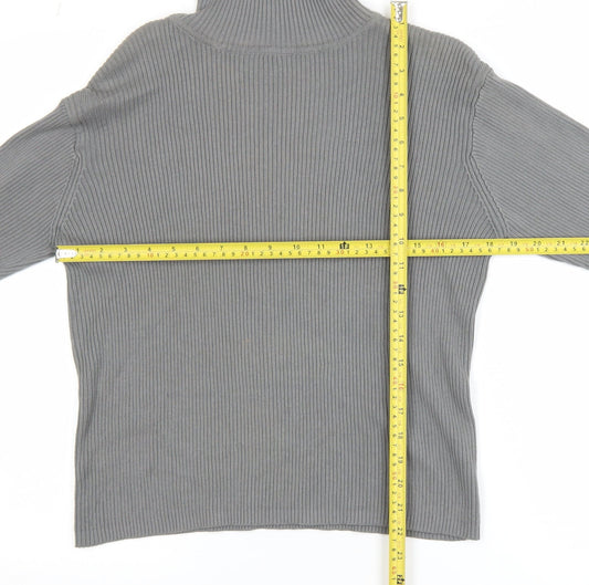Definitions Women’s Grey Roll Neck Long Sleeve Cotton Jumper Size 14