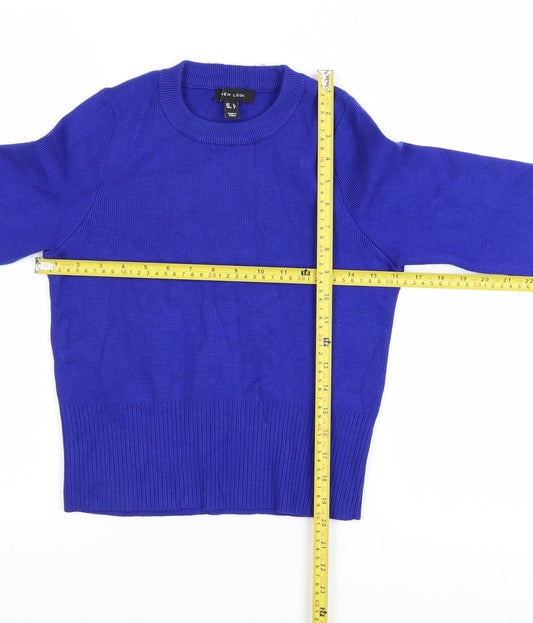 New Look Womens Blue Long Sleeve Crew Neck Pullover Jumper Size 8