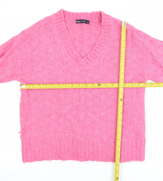 Womens UK Size S Marks and Spencer Pink Pullover Jumper