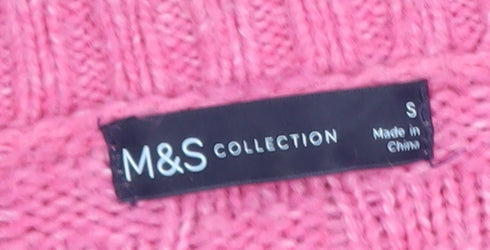 Womens UK Size S Marks and Spencer Pink Pullover Jumper