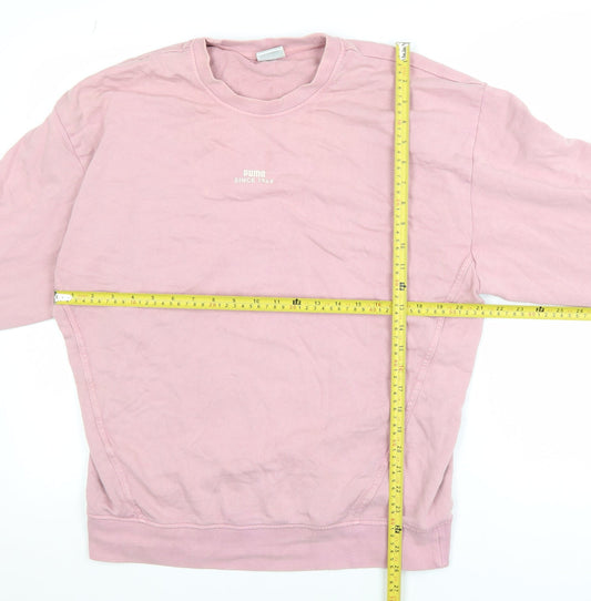 Womens UK Size M PUMA Pink Pullover Sweatshirt