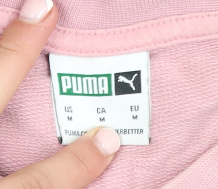 Womens UK Size M PUMA Pink Pullover Sweatshirt