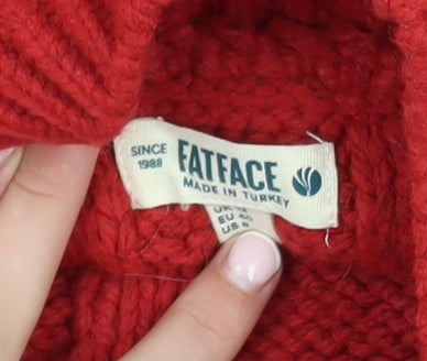Womens UK Size M FatFace Red Pullover Jumper