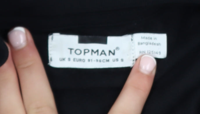 Mens UK Size S Topman Black Pullover Sweatshirt