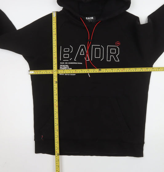 Mens UK Size M BADR Black Pullover Hoodie