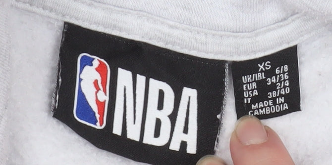 Womens UK Size XS NBA Grey Pullover Sweatshirt