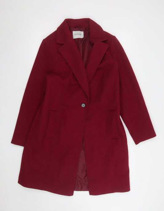 Womens UK Size 14 George Red Overcoat
