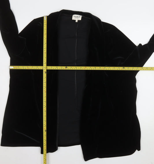 Studio 8 by Phase Eight Women Black Velvet Blazer Jacket Size 26