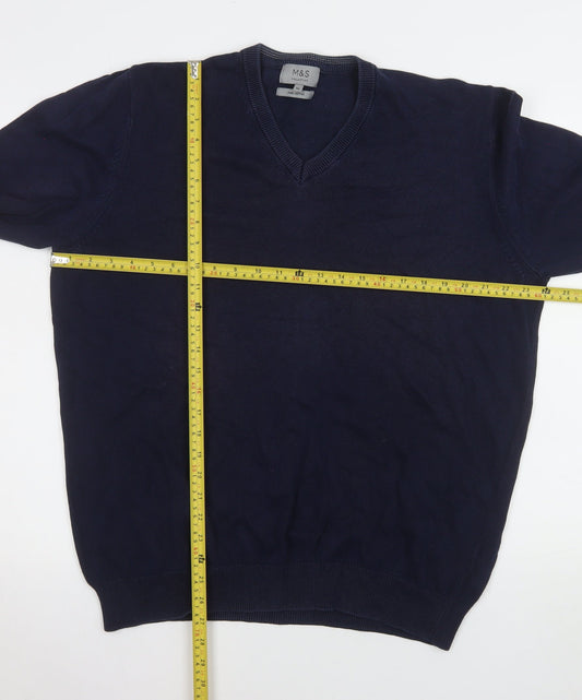 Mens UK Size XL Marks and Spencer Blue Pullover Jumper