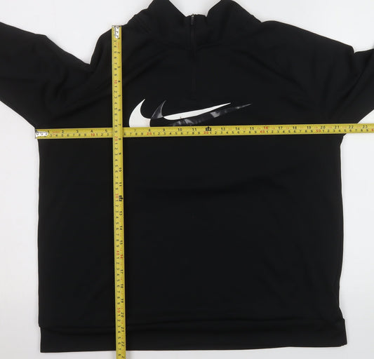 Nike Womens Black Dri-FIT 1/4 Zip Track Jacket Size L