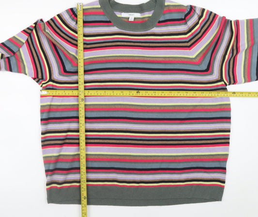 Next Women's Multicoloured Striped Crew Neck Pullover Jumper XL