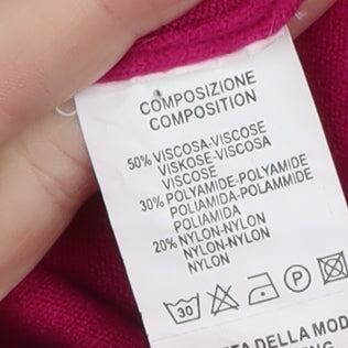 Womens UK Size S EVIS Pink Pullover Jumper