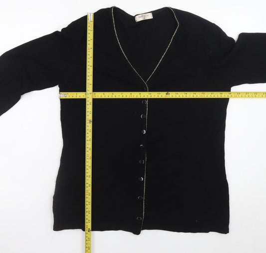 Womens UK Size S Bonmarché Black Cardigan Jumper