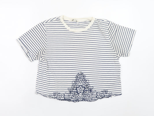 Womens UK Size 14 Miss Selfridge White Cropped T-Shirt