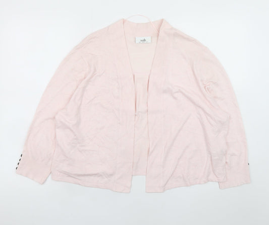 Wallis Womens Pink XL Cardigan Lightweight Open Knit Jumper
