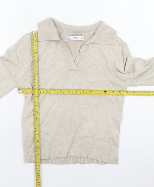 Womens UK Size S MNG Beige Pullover Jumper
