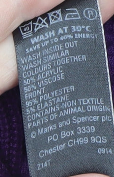 Womens UK Size 24 Marks and Spencer Purple Cardigan Jumper