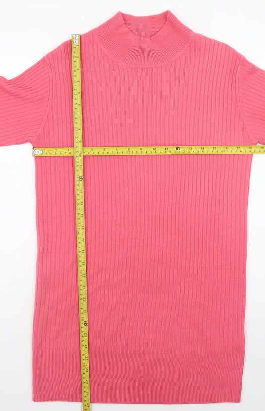 Marks and Spencer Women Pink S Ribbed Knit Jumper Dress