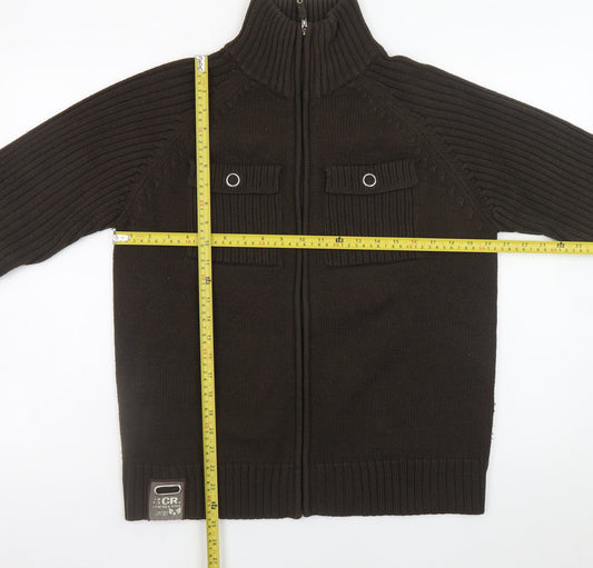 Mens UK Size L Legend & Soul Brown Full Zip Jumper