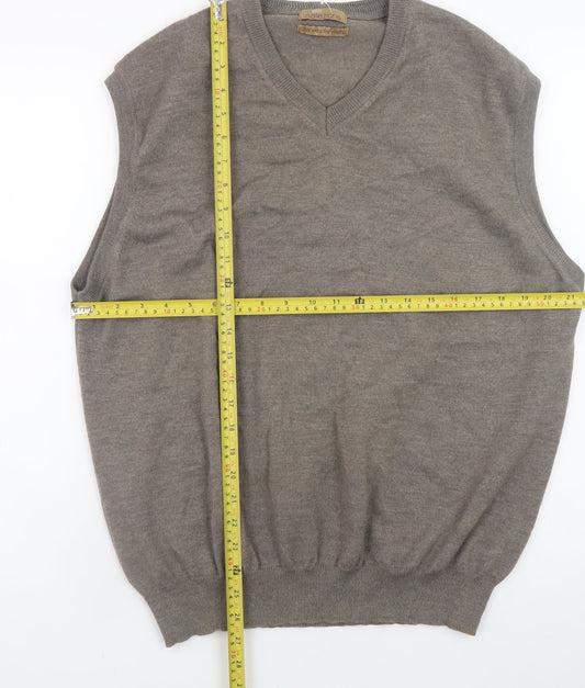 Mens UK Size XL Marks and Spencer Brown Vest Jumper