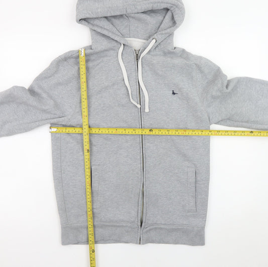 Mens UK Size M Jack Wills Grey Full Zip Hoodie
