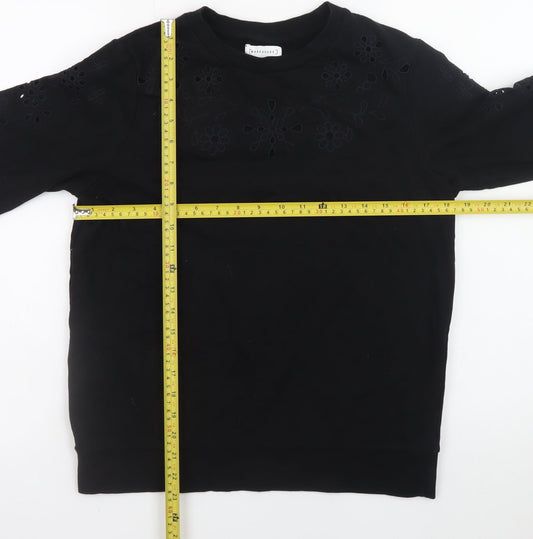Womens UK Size S Warehouse Black Pullover Sweatshirt