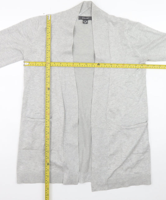 Primark Women Grey Knit Cardigan S Long Sleeve Open Front