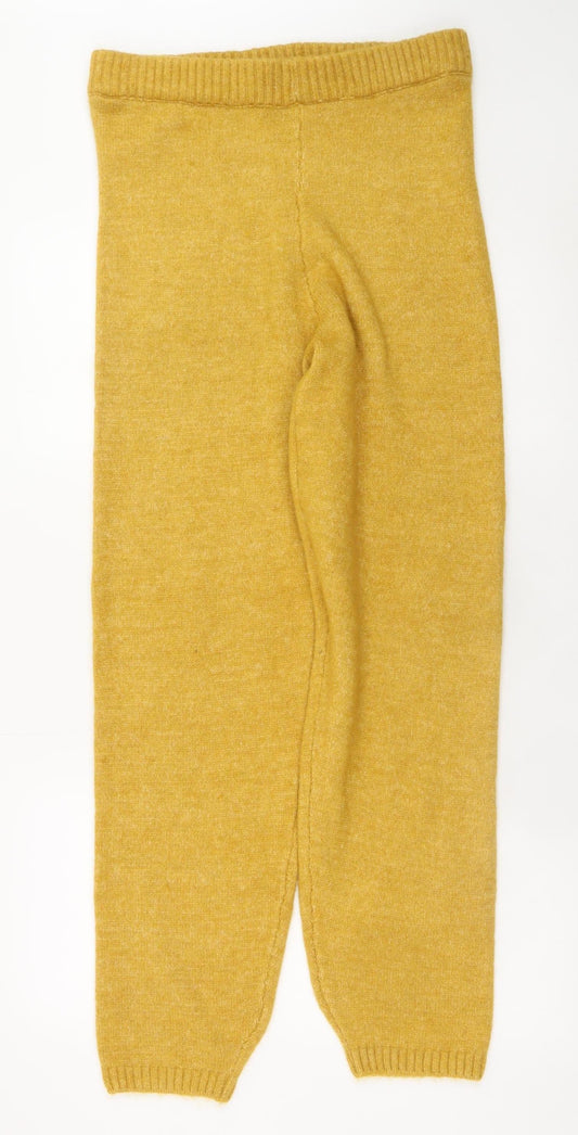 Womens UK Size L Boohoo Relaxed Fit Jogger Yellow Trousers