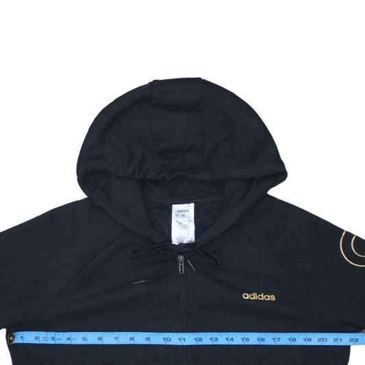 Womens UK Size L adidas Black Full Zip Hoodie